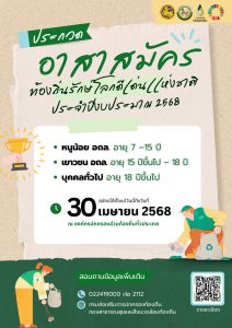 ประชาสัมพันธ์ประกวดอาสาสมัครท้องถิ่นรักษ์โลกดีเด่น ประจำปีงบประมาณ 2568