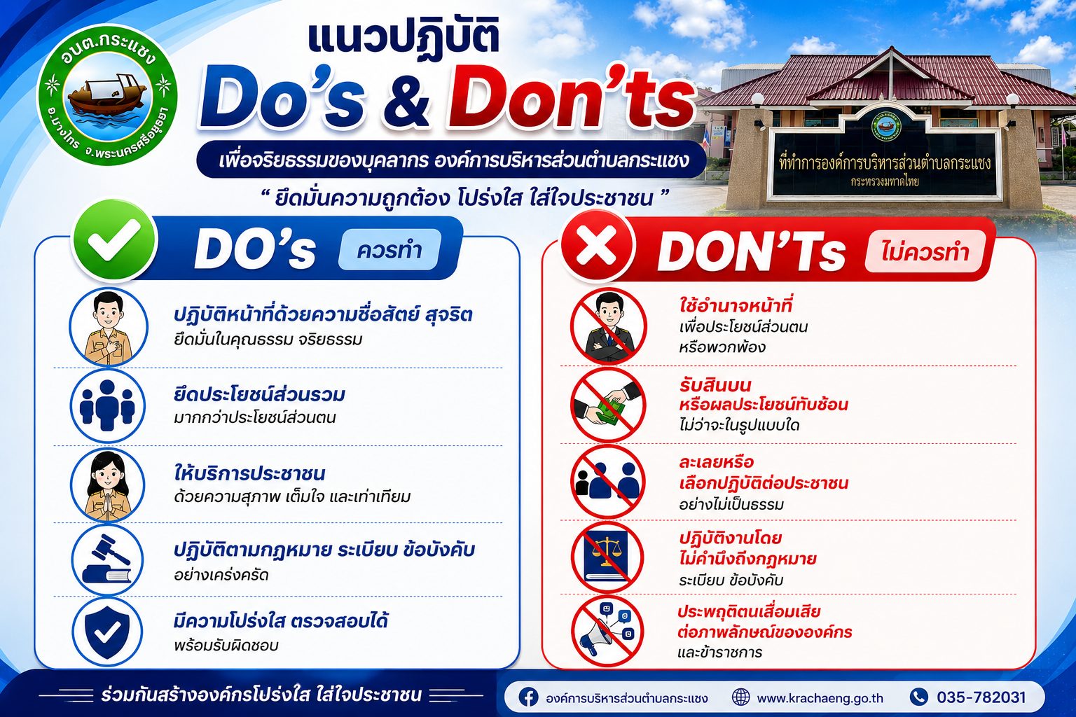 แนวปฏิบัติ Do’s & Don’ts สร้างองค์กรโปร่งใส ยึดหลักธรรมาภิบาลบริการ ...