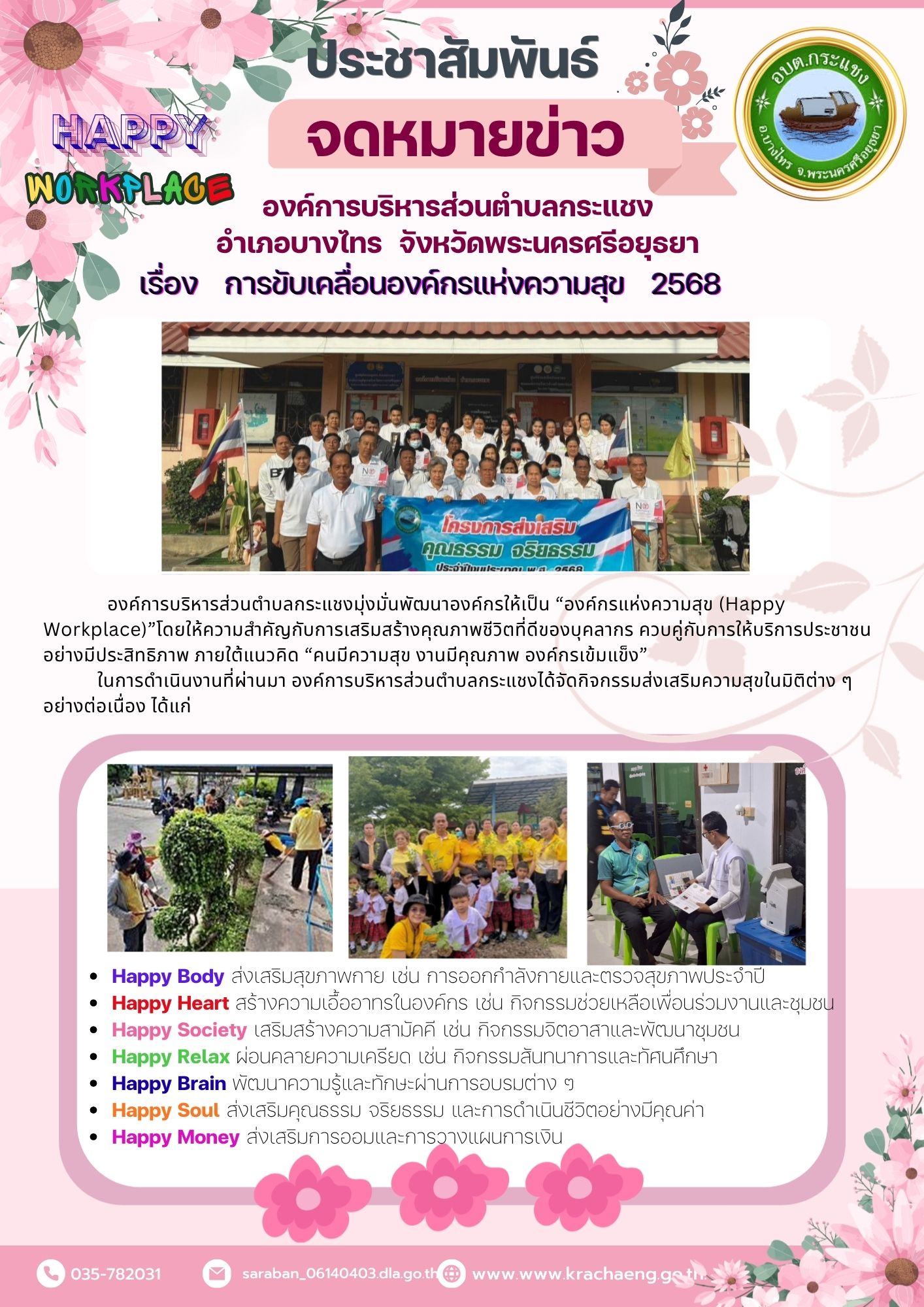 Read more about the article รายงานองค์กรสุขภาวะ  Happy Workplace